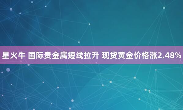 星火牛 国际贵金属短线拉升 现货黄金价格涨2.48%